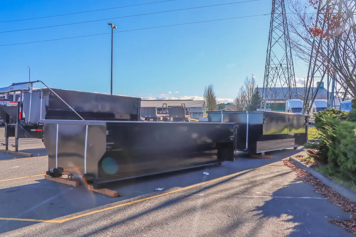 Roll-off dumpster ready for waste disposal at job site for Construction Dumpster Rental in Oronoko